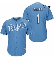 Mens Majestic Kansas City Royals 1 Ryan Goins Replica Light Blue Alternate 1 Cool Base MLB Jersey Mens Majestic Kansas City Royals 1 Ryan Goins Replica Light Blue Alternate 1 Cool Base MLB Jersey
