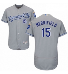 Mens Majestic Kansas City Royals 15 Whit Merrifield Grey Road Flex Base Authentic Collection MLB Jersey Mens Majestic Kansas City Royals 15 Whit Merrifield Grey Road Flex Base Authentic Collection MLB Jersey