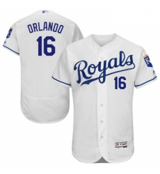 Mens Majestic Kansas City Royals 16 Paulo Orlando White Flexbase Authentic Collection MLB Jersey Mens Majestic Kansas City Royals 16 Paulo Orlando White Flexbase Authentic Collection MLB Jersey