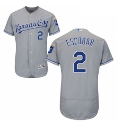 Mens Majestic Kansas City Royals 2 Alcides Escobar Grey Road Flex Base Authentic Collection MLB Jersey Mens Majestic Kansas City Royals 2 Alcides Escobar Grey Road Flex Base Authentic Collection MLB Jersey