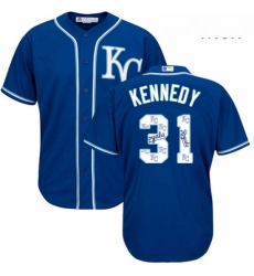 Mens Majestic Kansas City Royals 31 Ian Kennedy Authentic Blue Team Logo Fashion Cool Base MLB Jersey Mens Majestic Kansas City Royals 31 Ian Kennedy Authentic Blue Team Logo Fashion Cool Base MLB Jersey