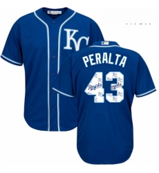Mens Majestic Kansas City Royals 43 Wily Peralta Blue Authentic Blue Team Logo Fashion Cool Base MLB Jersey Mens Majestic Kansas City Royals 43 Wily Peralta Blue Authentic Blue Team Logo Fashion Cool Base MLB Jersey