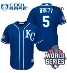 Mens Majestic Kansas City Royals 5 George Brett Authentic Blue Alternate 2 Cool Base 2015 World Series Patch MLB Jersey Mens Majestic Kansas City Royals 5 George Brett Authentic Blue Alternate 2 Cool Base 2015 World Series Patch MLB Jersey