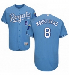 Mens Majestic Kansas City Royals 8 Mike Moustakas Light Blue Alternate Flex Base Authentic Collection MLB Jersey Mens Majestic Kansas City Royals 8 Mike Moustakas Light Blue Alternate Flex Base Authentic Collection MLB Jersey