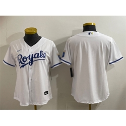 Women Kansas City Royals Blank White Cool Base Stitched Jersey 