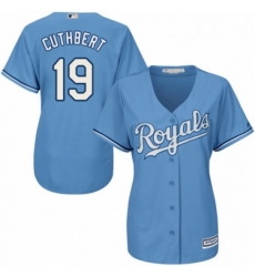 Womens Majestic Kansas City Royals 19 Cheslor Cuthbert Replica Light Blue Alternate 1 Cool Base MLB Jersey Womens Majestic Kansas City Royals 19 Cheslor Cuthbert Replica Light Blue Alternate 1 Cool Base MLB Jersey