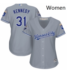 Womens Majestic Kansas City Royals 31 Ian Kennedy Replica Grey Road Cool Base MLB Jersey Womens Majestic Kansas City Royals 31 Ian Kennedy Replica Grey Road Cool Base MLB Jersey