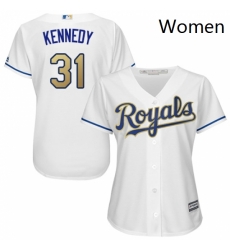 Womens Majestic Kansas City Royals 31 Ian Kennedy Replica White Home Cool Base MLB Jersey Womens Majestic Kansas City Royals 31 Ian Kennedy Replica White Home Cool Base MLB Jersey
