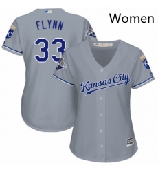 Womens Majestic Kansas City Royals 33 Brian Flynn Authentic Grey Road Cool Base MLB Jersey Womens Majestic Kansas City Royals 33 Brian Flynn Authentic Grey Road Cool Base MLB Jersey