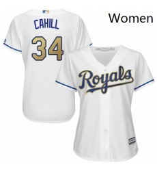 Womens Majestic Kansas City Royals 34 Trevor Cahill Authentic White Home Cool Base MLB Jersey Womens Majestic Kansas City Royals 34 Trevor Cahill Authentic White Home Cool Base MLB Jersey