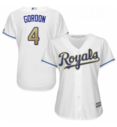 Womens Majestic Kansas City Royals 4 Alex Gordon Authentic White Home Cool Base MLB Jersey Womens Majestic Kansas City Royals 4 Alex Gordon Authentic White Home Cool Base MLB Jersey
