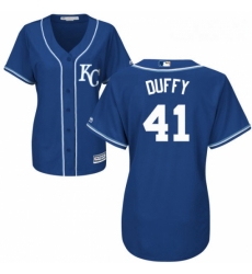 Womens Majestic Kansas City Royals 41 Danny Duffy Replica Blue Alternate 2 Cool Base MLB Jersey Womens Majestic Kansas City Royals 41 Danny Duffy Replica Blue Alternate 2 Cool Base MLB Jersey