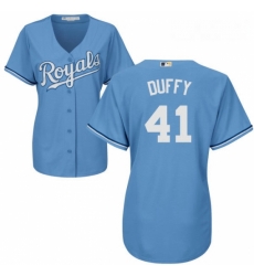 Womens Majestic Kansas City Royals 41 Danny Duffy Replica Light Blue Alternate 1 Cool Base MLB Jersey Womens Majestic Kansas City Royals 41 Danny Duffy Replica Light Blue Alternate 1 Cool Base MLB Jersey
