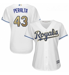 Womens Majestic Kansas City Royals 43 Wily Peralta Authentic White Home Cool Base MLB Jersey Womens Majestic Kansas City Royals 43 Wily Peralta Authentic White Home Cool Base MLB Jersey