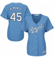 Womens Majestic Kansas City Royals 45 Abraham Almonte Replica Light Blue Alternate 1 Cool Base MLB Jersey Womens Majestic Kansas City Royals 45 Abraham Almonte Replica Light Blue Alternate 1 Cool Base MLB Jersey