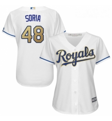 Womens Majestic Kansas City Royals 48 Joakim Soria Replica White Home Cool Base MLB Jersey Womens Majestic Kansas City Royals 48 Joakim Soria Replica White Home Cool Base MLB Jersey