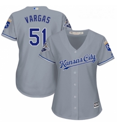 Womens Majestic Kansas City Royals 51 Jason Vargas Authentic Grey Road Cool Base MLB Jersey Womens Majestic Kansas City Royals 51 Jason Vargas Authentic Grey Road Cool Base MLB Jersey