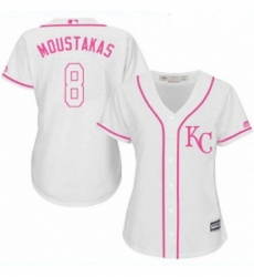 Womens Majestic Kansas City Royals 8 Mike Moustakas Authentic White Fashion Cool Base MLB Jersey Womens Majestic Kansas City Royals 8 Mike Moustakas Authentic White Fashion Cool Base MLB Jersey
