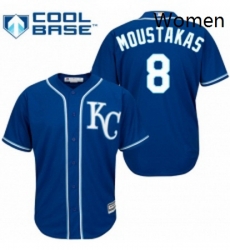 Womens Majestic Kansas City Royals 8 Mike Moustakas Replica Blue Alternate 2 Cool Base MLB Jersey Womens Majestic Kansas City Royals 8 Mike Moustakas Replica Blue Alternate 2 Cool Base MLB Jersey