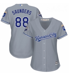 Womens Majestic Kansas City Royals 88 Michael Saunders Replica Grey Road Cool Base MLB Jersey Womens Majestic Kansas City Royals 88 Michael Saunders Replica Grey Road Cool Base MLB Jersey
