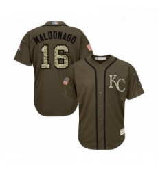 Youth Kansas City Royals 16 Martin Maldonado Authentic Green Salute to Service Baseball Jersey Youth Kansas City Royals 16 Martin Maldonado Authentic Green Salute to Service Baseball Jersey
