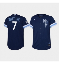 Youth Kansas City Royals 7 Bobby Witt Jr 2022 Navy City Connect Stitched Baseball Jersey Youth Kansas City Royals 7 Bobby Witt Jr 2022 Navy City Connect Stitched Baseball Jersey