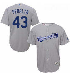 Youth Majestic Kansas City Royals 43 Wily Peralta Replica Grey Road Cool Base MLB Jersey Youth Majestic Kansas City Royals 43 Wily Peralta Replica Grey Road Cool Base MLB Jersey