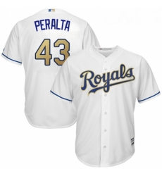 Youth Majestic Kansas City Royals 43 Wily Peralta Replica White Home Cool Base MLB Jersey Youth Majestic Kansas City Royals 43 Wily Peralta Replica White Home Cool Base MLB Jersey