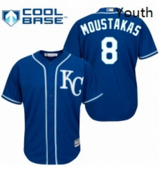 Youth Majestic Kansas City Royals 8 Mike Moustakas Replica Blue Alternate 2 Cool Base MLB Jersey Youth Majestic Kansas City Royals 8 Mike Moustakas Replica Blue Alternate 2 Cool Base MLB Jersey