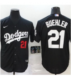 Men Dodgers 21 Walker Buehler Black Cool Base Stitched MLB Jersey Men Dodgers 21 Walker Buehler Black Cool Base Stitched MLB Jersey