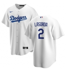Men LA Los Angeles Dodgers 2 Tommy Lasorda White Cool Base Jersey Men LA Los Angeles Dodgers 2 Tommy Lasorda White Cool Base Jersey