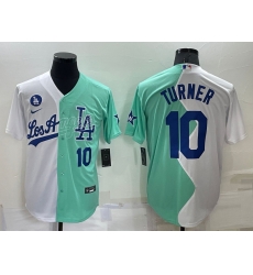 Men Los Angeles Dodgers 10 Justin Turner 2022 All Star White Green Cool Base Baseball Jersey Men Los Angeles Dodgers 10 Justin Turner 2022 All Star White Green Cool Base Baseball Jersey