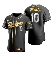 Men Los Angeles Dodgers 10 Justin Turner Black 2020 World Series Champions Gold Edition Jersey Men Los Angeles Dodgers 10 Justin Turner Black 2020 World Series Champions Gold Edition Jersey