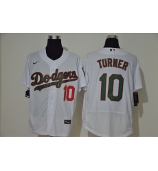 Men Los Angeles Dodgers 10 Justin Turner White With Green Name Stitched MLB Flex Base Nike Jersey Men Los Angeles Dodgers 10 Justin Turner White With Green Name Stitched MLB Flex Base Nike Jersey