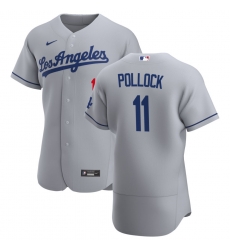 Men Los Angeles Dodgers 11 AJ Pollock Men Nike Gray Road 2020 Flex Base Team MLB Jersey Men Los Angeles Dodgers 11 AJ Pollock Men Nike Gray Road 2020 Flex Base Team MLB Jersey