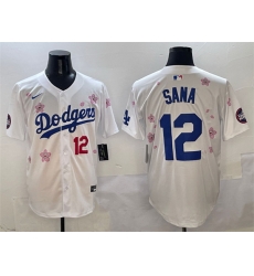 Men Los Angeles Dodgers 12 Sana White 2025 Tokyo Series Limited Stitched Baseball Jersey