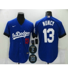 Men Los Angeles Dodgers 13 Max Muncy Blue 2 20 Patch City Connect Number Cool Base Stitched Jersey Men Los Angeles Dodgers 13 Max Muncy Blue 2 20 Patch City Connect Number Cool Base Stitched Jersey