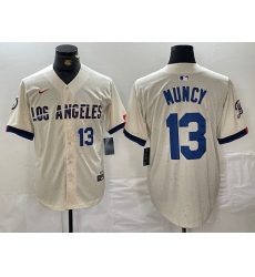 Men Los Angeles Dodgers 13 Max Muncy Cream Stitched Baseball Jersey 1 Men Los Angeles Dodgers 13 Max Muncy Cream Stitched Baseball Jersey 1