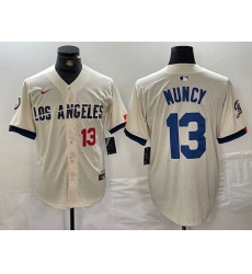 Men Los Angeles Dodgers 13 Max Muncy Cream Stitched Baseball Jersey 6 Men Los Angeles Dodgers 13 Max Muncy Cream Stitched Baseball Jersey 6