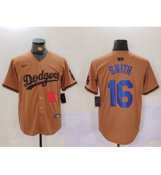 Men Los Angeles Dodgers 16 Will Smith Brown Cool Base Stitched Baseball Jersey 5 Men Los Angeles Dodgers 16 Will Smith Brown Cool Base Stitched Baseball Jersey 5