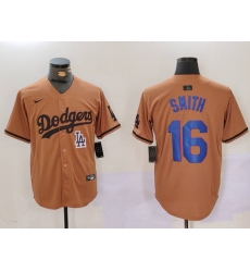 Men Los Angeles Dodgers 16 Will Smith Brown Cool Base Stitched Baseball Jersey 6 Men Los Angeles Dodgers 16 Will Smith Brown Cool Base Stitched Baseball Jersey 6