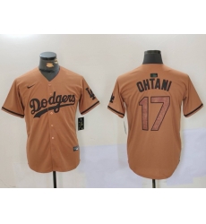 Men Los Angeles Dodgers 17 Shohei Ohtani Brown Cool Base Stitched Baseball Jersey 1 Men Los Angeles Dodgers 17 Shohei Ohtani Brown Cool Base Stitched Baseball Jersey 1