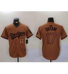 Men Los Angeles Dodgers 17 Shohei Ohtani Brown Cool Base Stitched Baseball Jersey 8 Men Los Angeles Dodgers 17 Shohei Ohtani Brown Cool Base Stitched Baseball Jersey 8