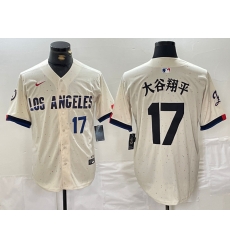 Men Los Angeles Dodgers 17 Shohei Ohtani Cream Stitched Baseball Jersey 2 I Men Los Angeles Dodgers 17 Shohei Ohtani Cream Stitched Baseball Jersey 2 I