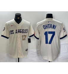 Men Los Angeles Dodgers 17 Shohei Ohtani Cream Stitched Baseball Jersey 3 II Men Los Angeles Dodgers 17 Shohei Ohtani Cream Stitched Baseball Jersey 3 II