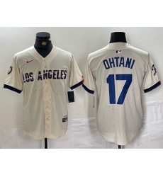 Men Los Angeles Dodgers 17 Shohei Ohtani Cream Stitched Baseball Jersey II Men Los Angeles Dodgers 17 Shohei Ohtani Cream Stitched Baseball Jersey II
