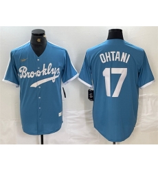Men Los Angeles Dodgers 17 Shohei Ohtani Light Blue Throwback Cool Base Stitched Baseball Jersey Men Los Angeles Dodgers 17 Shohei Ohtani Light Blue Throwback Cool Base Stitched Baseball Jersey