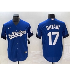 Men Los Angeles Dodgers 17 Shohei Ohtani Royal City Connect Cool Base With Patch Stitched Baseball Jersey Men Los Angeles Dodgers 17 Shohei Ohtani Royal City Connect Cool Base With Patch Stitched Baseball Jersey