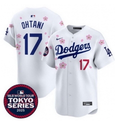 Men Los Angeles Dodgers 17 Shohei Ohtani White 2025 Tokyo Series Limited Stitched Baseball Jersey Men Los Angeles Dodgers 17 Shohei Ohtani White 2025 Tokyo Series Limited Stitched Baseball Jersey