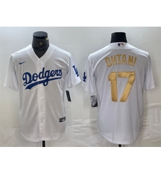 Men Los Angeles Dodgers 17 Shohei Ohtani White Gold Cool Base Stitched Baseball Jersey Men Los Angeles Dodgers 17 Shohei Ohtani White Gold Cool Base Stitched Baseball Jersey